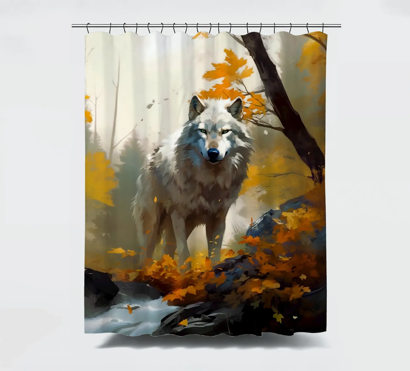 Wolf Forest 3 Duschvorhang von Mateo