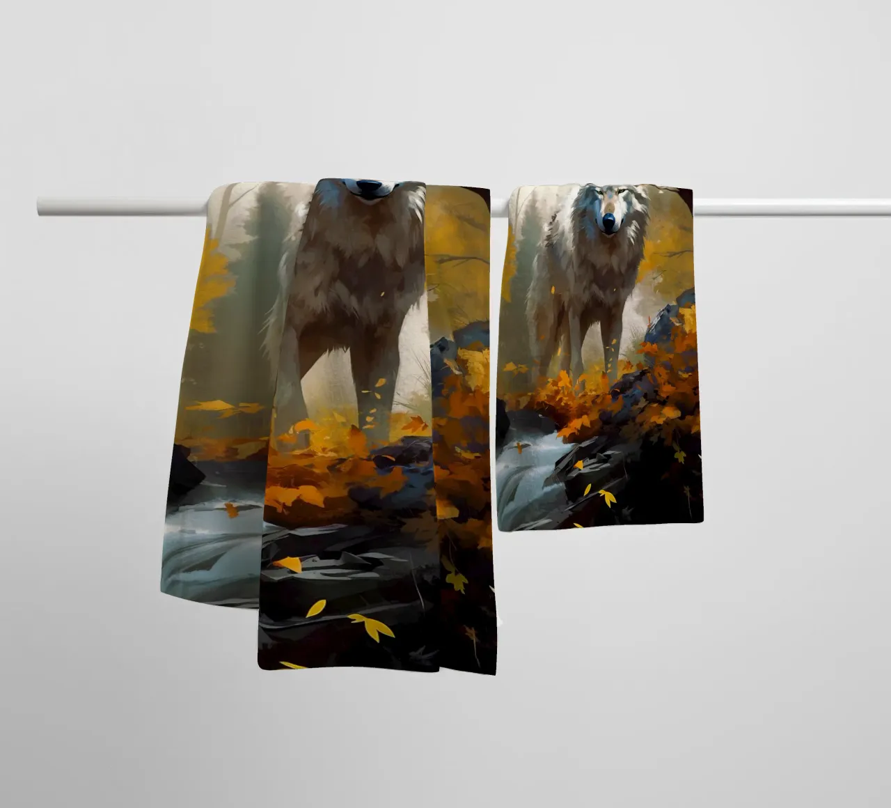 Wolf Forest 3 badhanddoek van Mateo