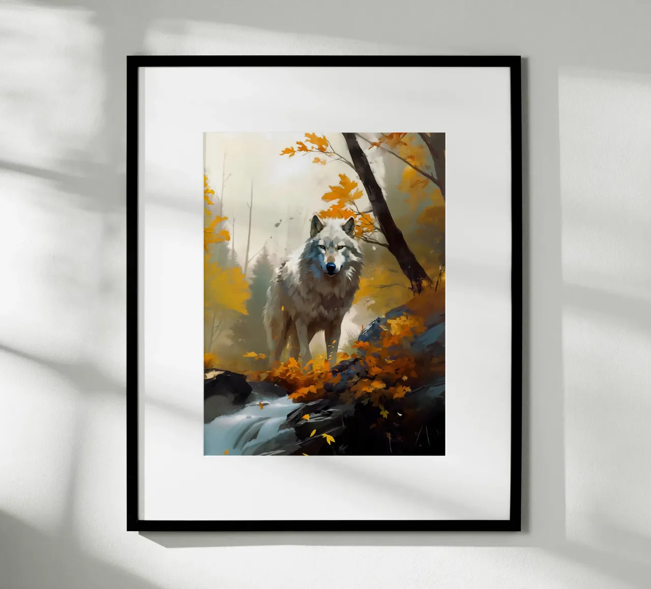 Wolf Forest 3 poster con telaio in legno da Mateo