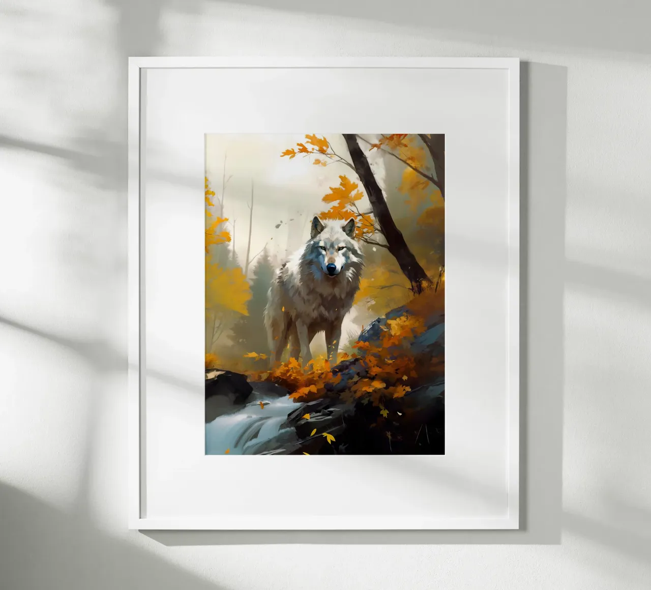 Wolf Forest 3 poster con telaio in legno da Mateo