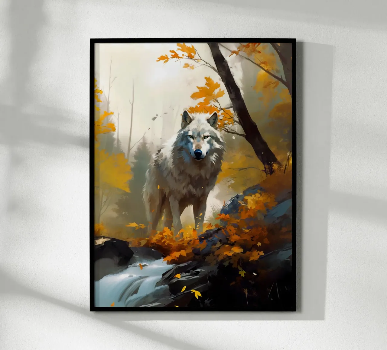 Wolf Forest 3 poster con telaio in legno da Mateo
