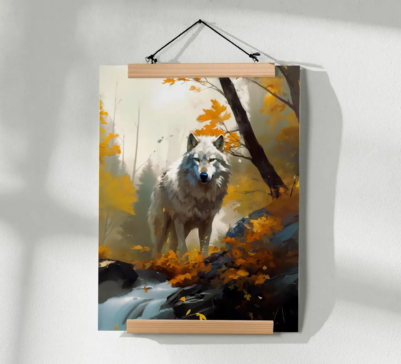 Wolf Forest 3 poster con telaio in legno da Mateo