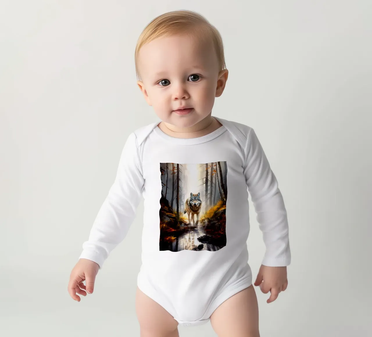 Wolf Forest 4 Langarm Babybody von Mateo