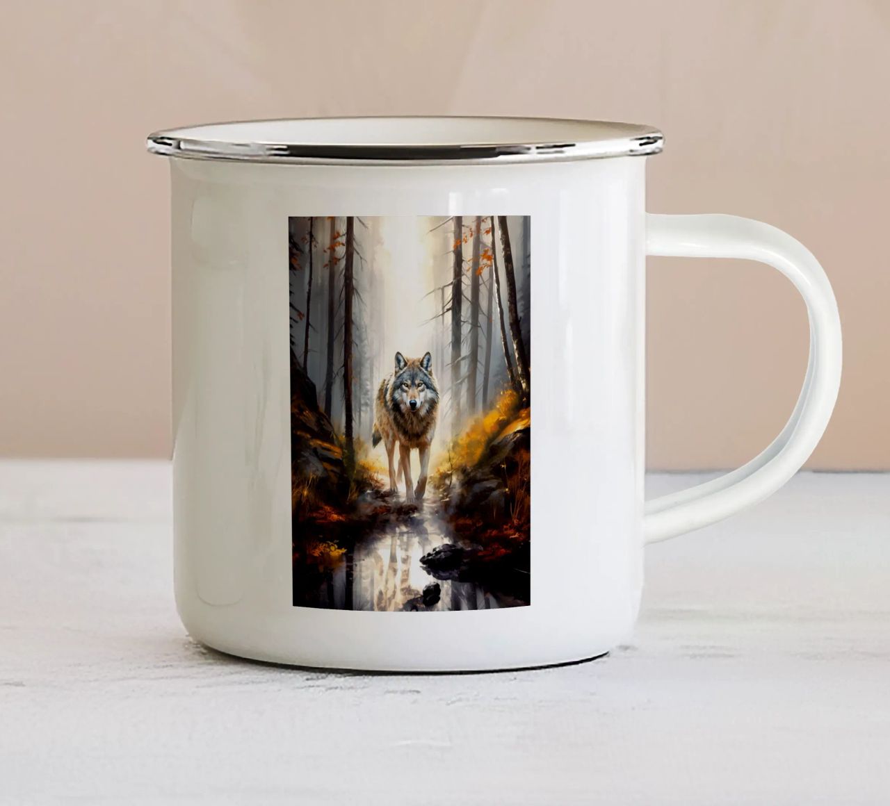 Wolf Forest 4 tazza in smalto da Mateo