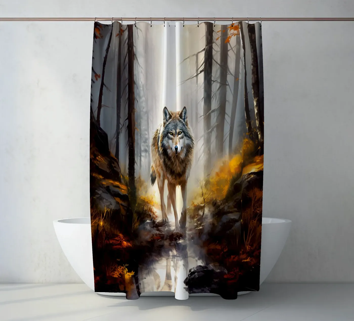 Wolf Forest 4 Duschvorhang von Mateo