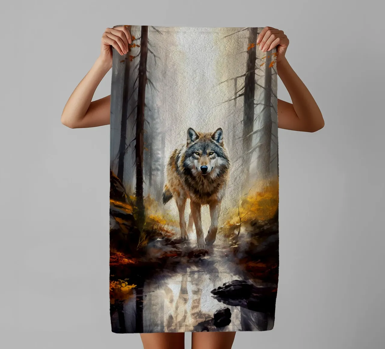 Wolf Forest 4 towel by Mateo