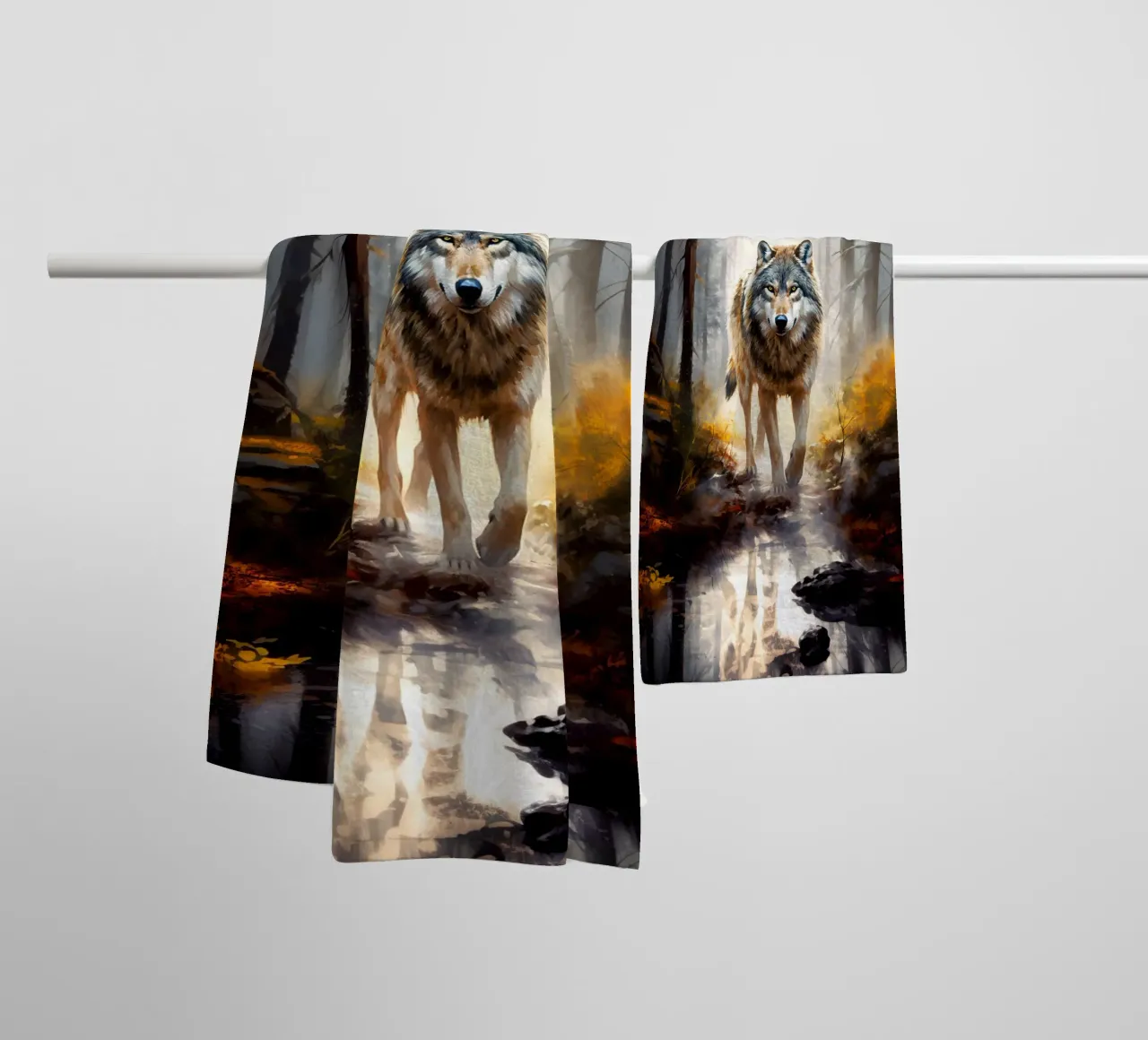 Wolf Forest 4 towel by Mateo