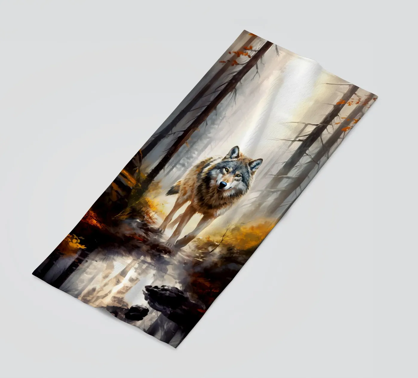 Wolf Forest 4 beach towel by Mateo