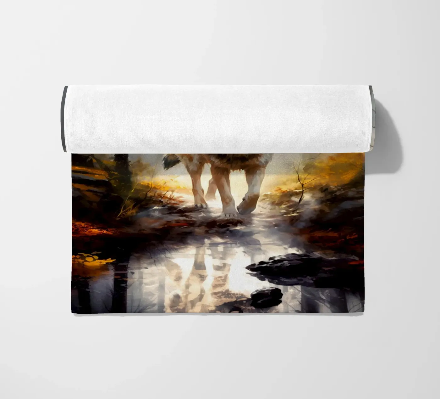 Wolf Forest 4 beach towel by Mateo