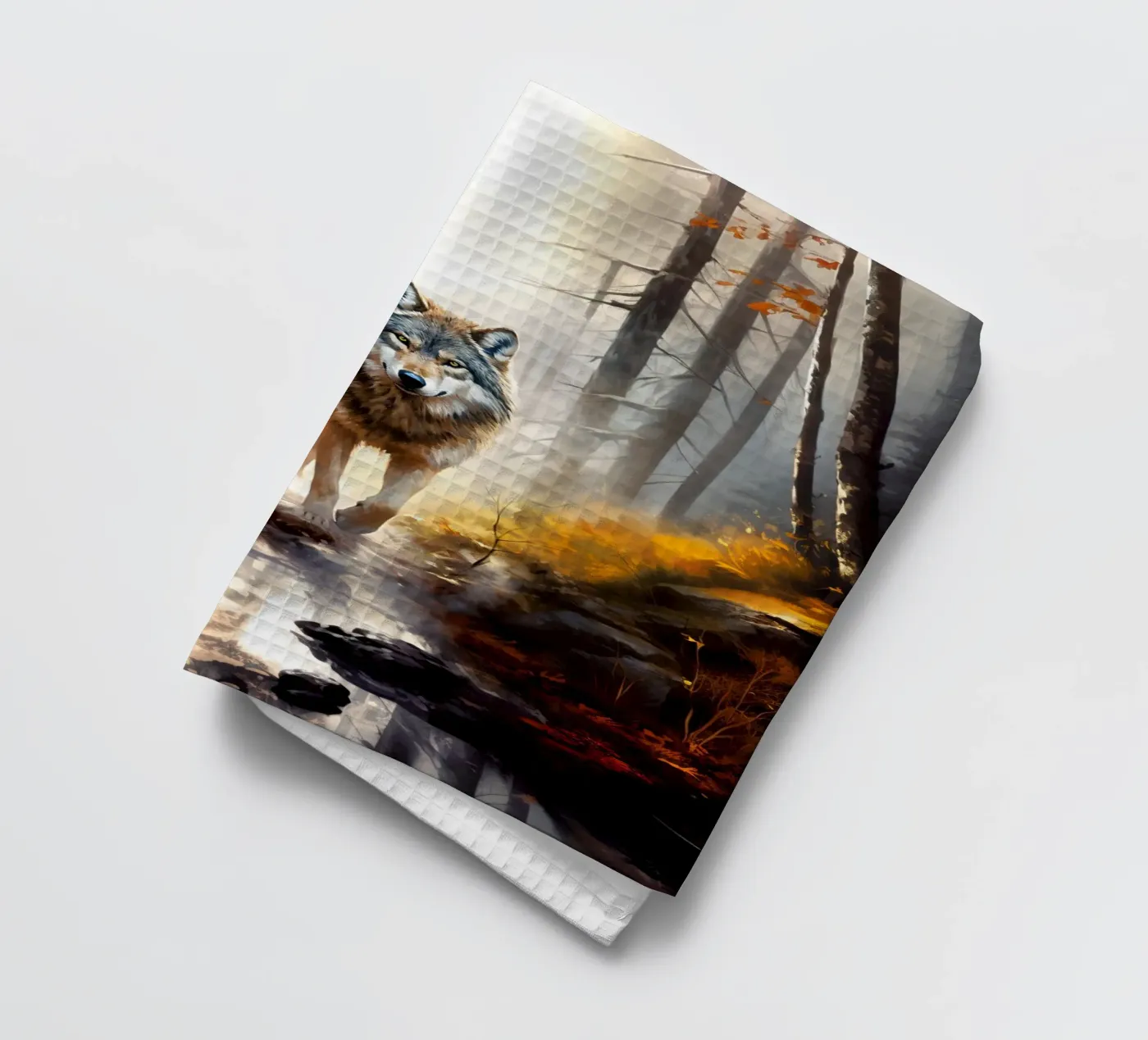 Wolf Forest 4 theedoek van Mateo
