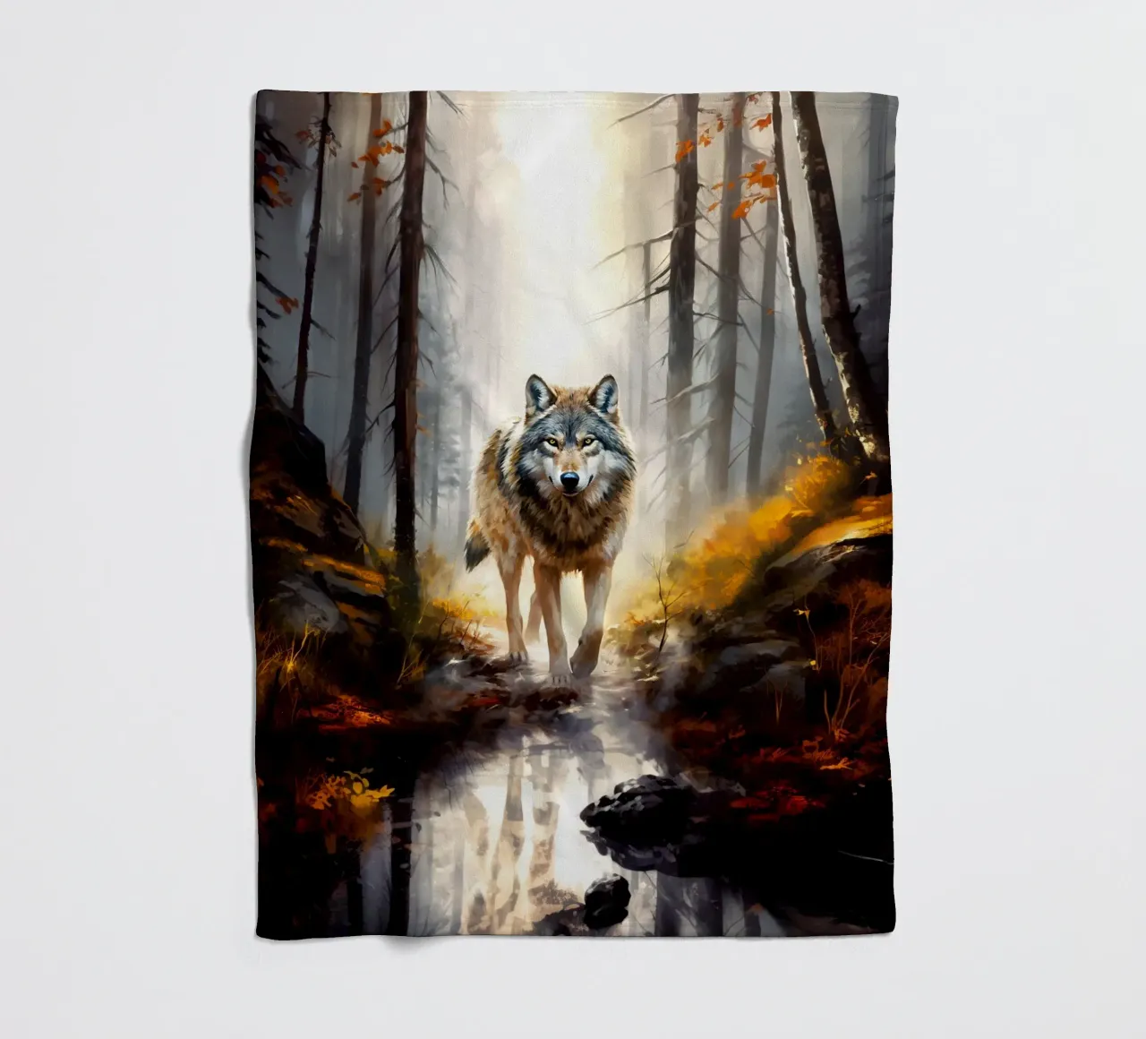 Wolf Forest 4 Fleecedecke von Mateo