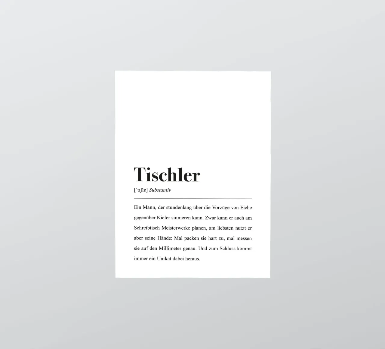Tischler Spruch: Dictionary definition sticker by Pulse of Art