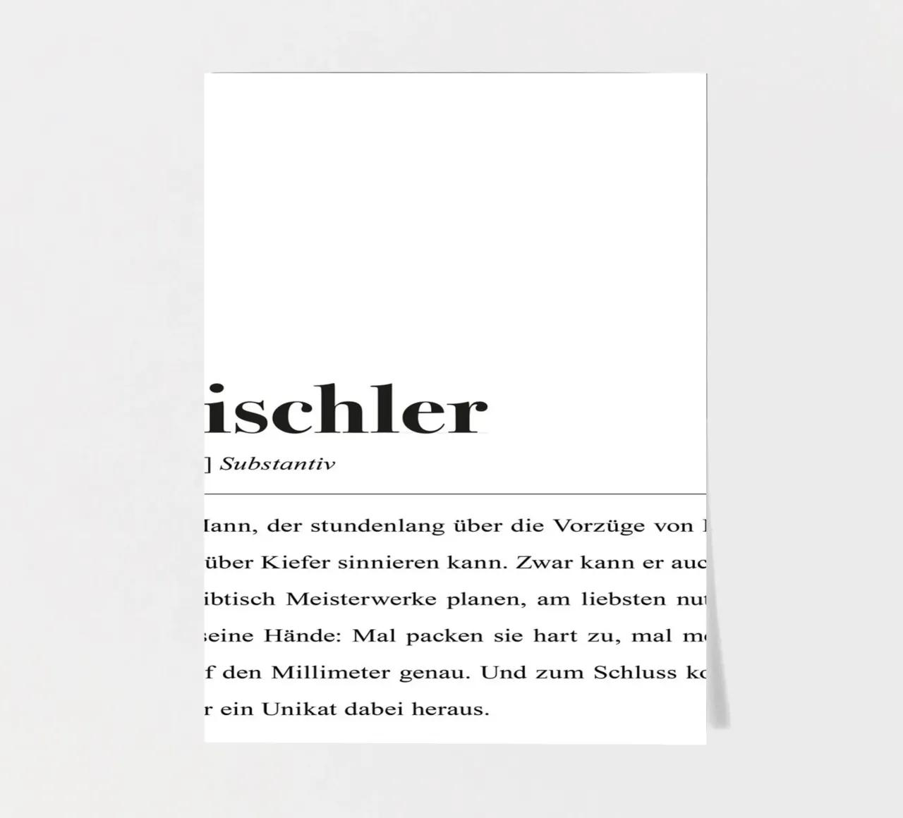 Tischler Spruch: Dictionary definition sticker sheet by Pulse of Art