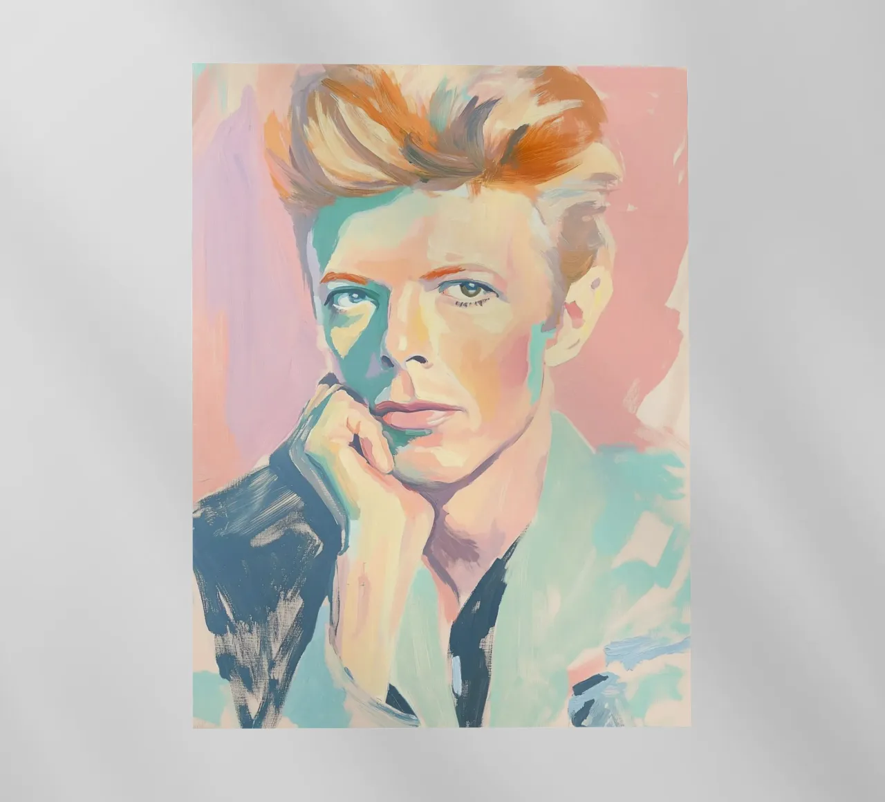 Ritratto a pastello di David Bowie pellicola backlit da Carinaprint