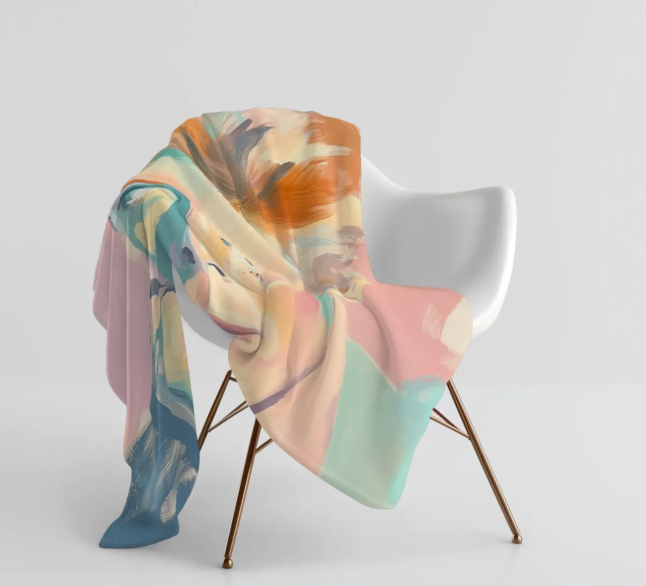 Ritratto a pastello di David Bowie coperta in pile da Carinaprint