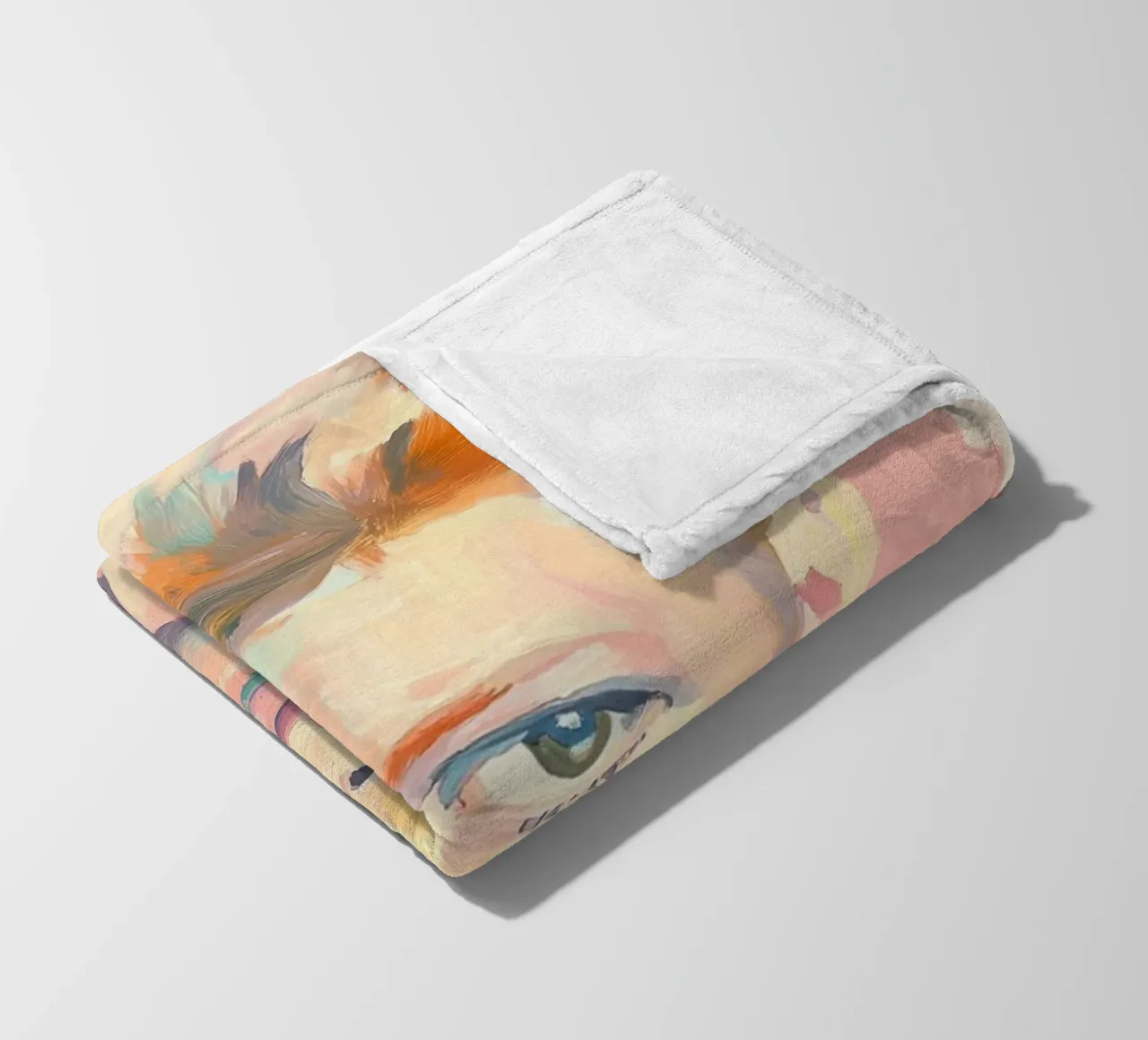 Ritratto a pastello di David Bowie coperta in pile da Carinaprint