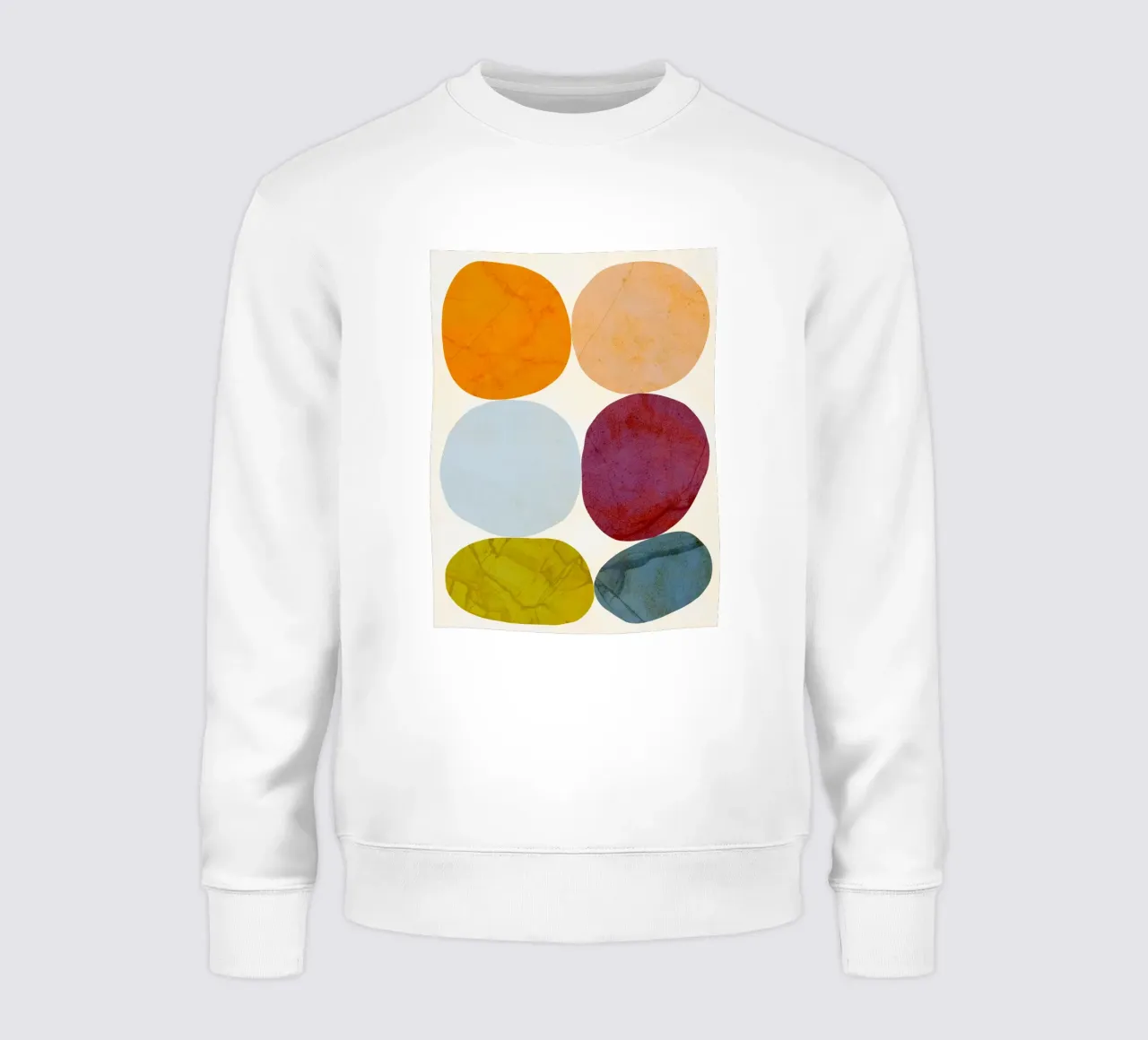 Collezione di ciottoli organici minimali - pastelli tenui e marmorizzati felpa da Dominique Vari Abstract
