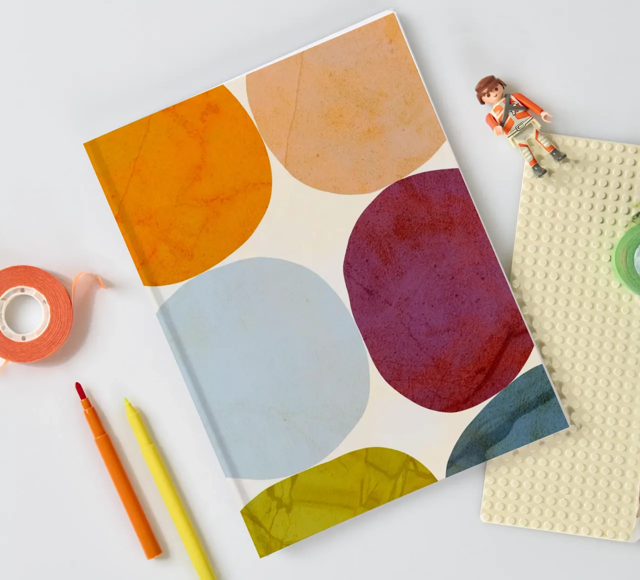 Minimal Organic Pebble Collection • muted marbled pastels notebook by Dominique Vari Abstract