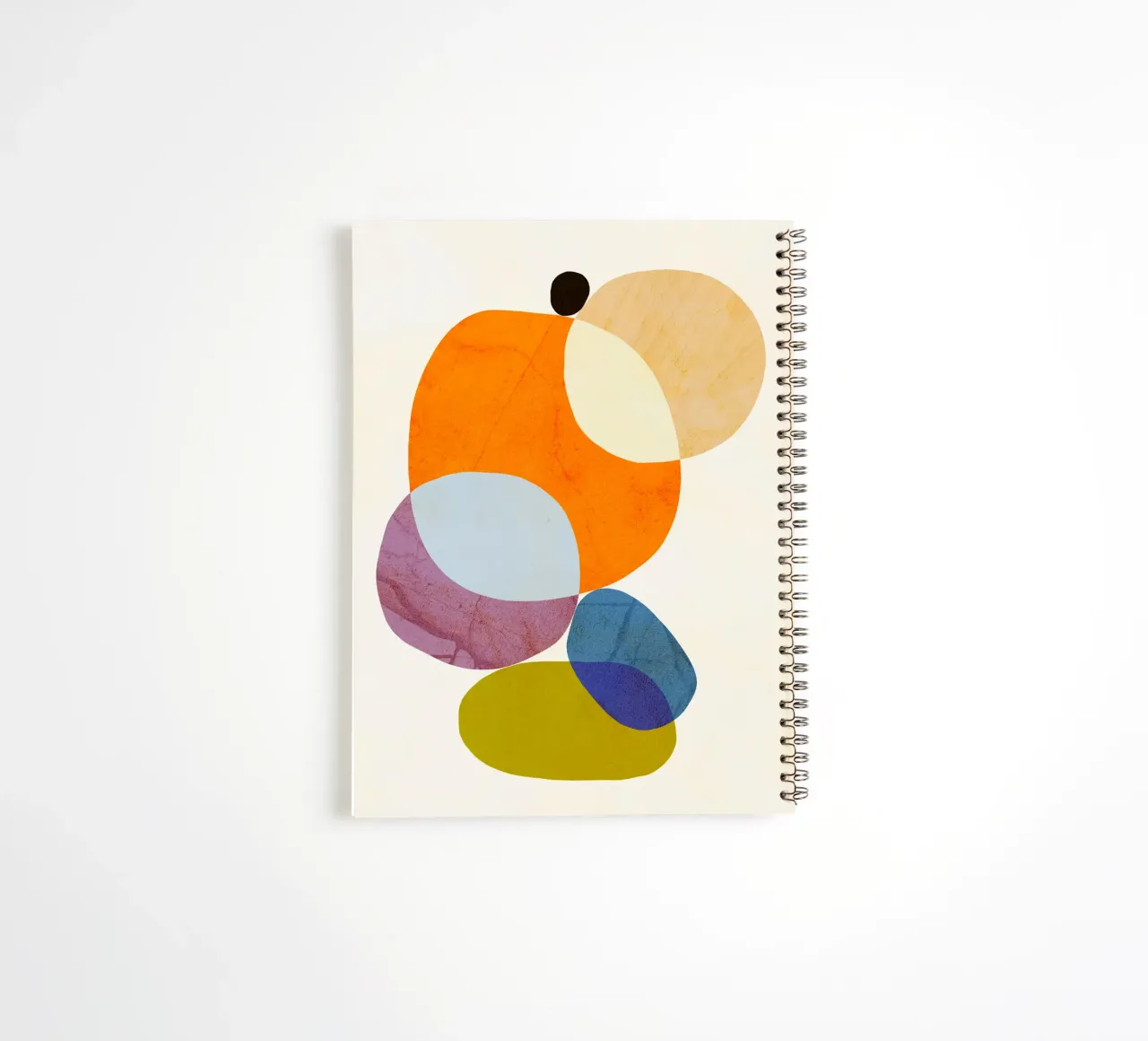 Minimal Organic Pebble Balance • Vibrant marbled pastels spiral notebook by Dominique Vari Abstract