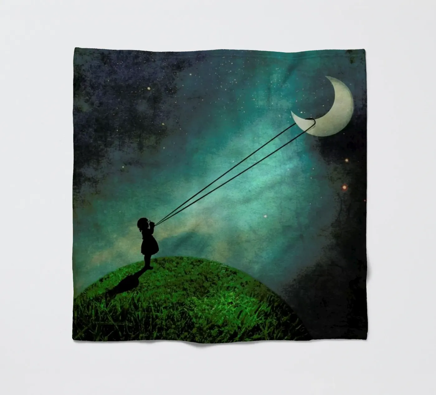 Chasing The Moon fleece blanket by Catrin Welz-Stein