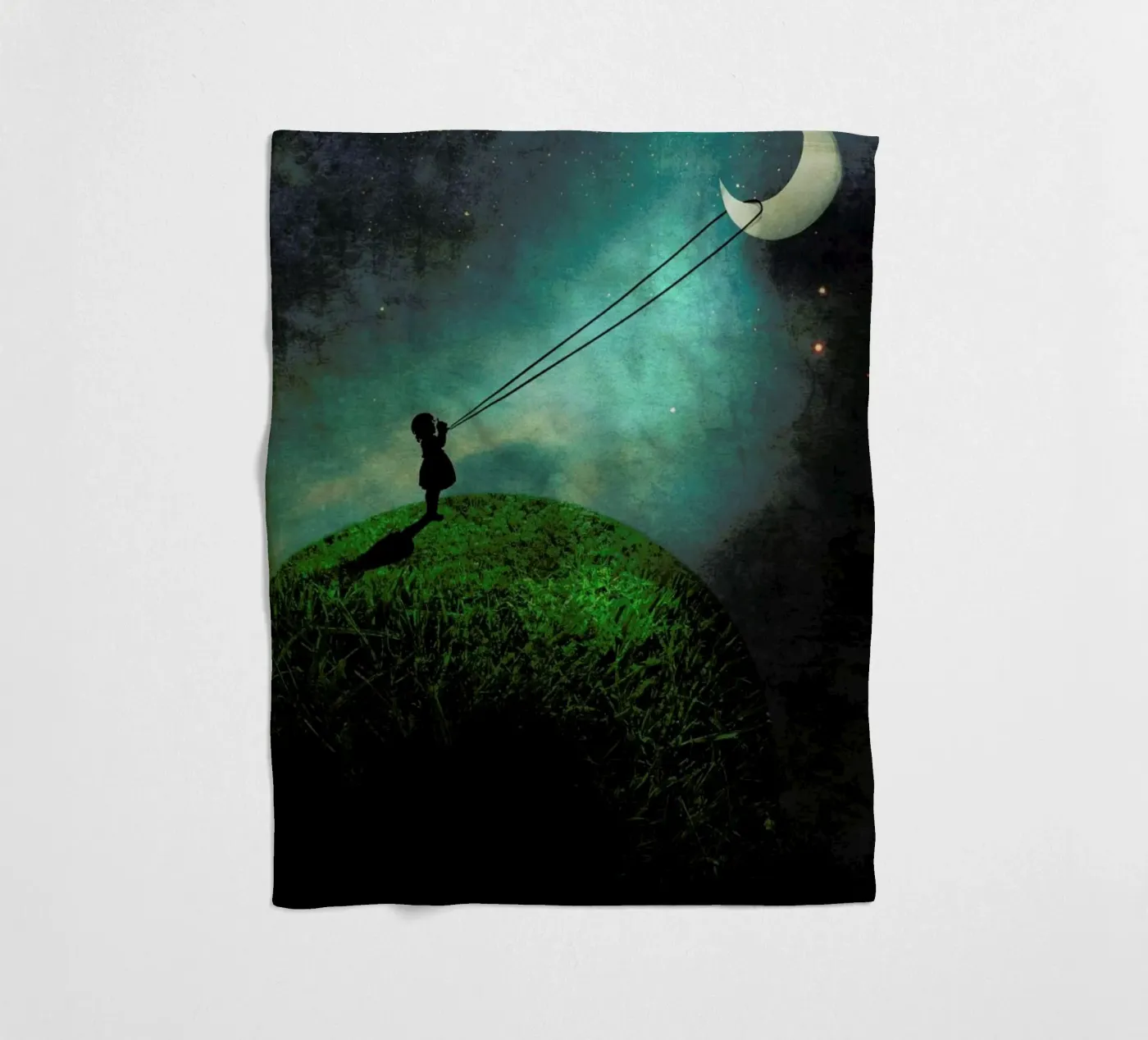 Chasing The Moon Fleecedecke von Catrin Welz-Stein