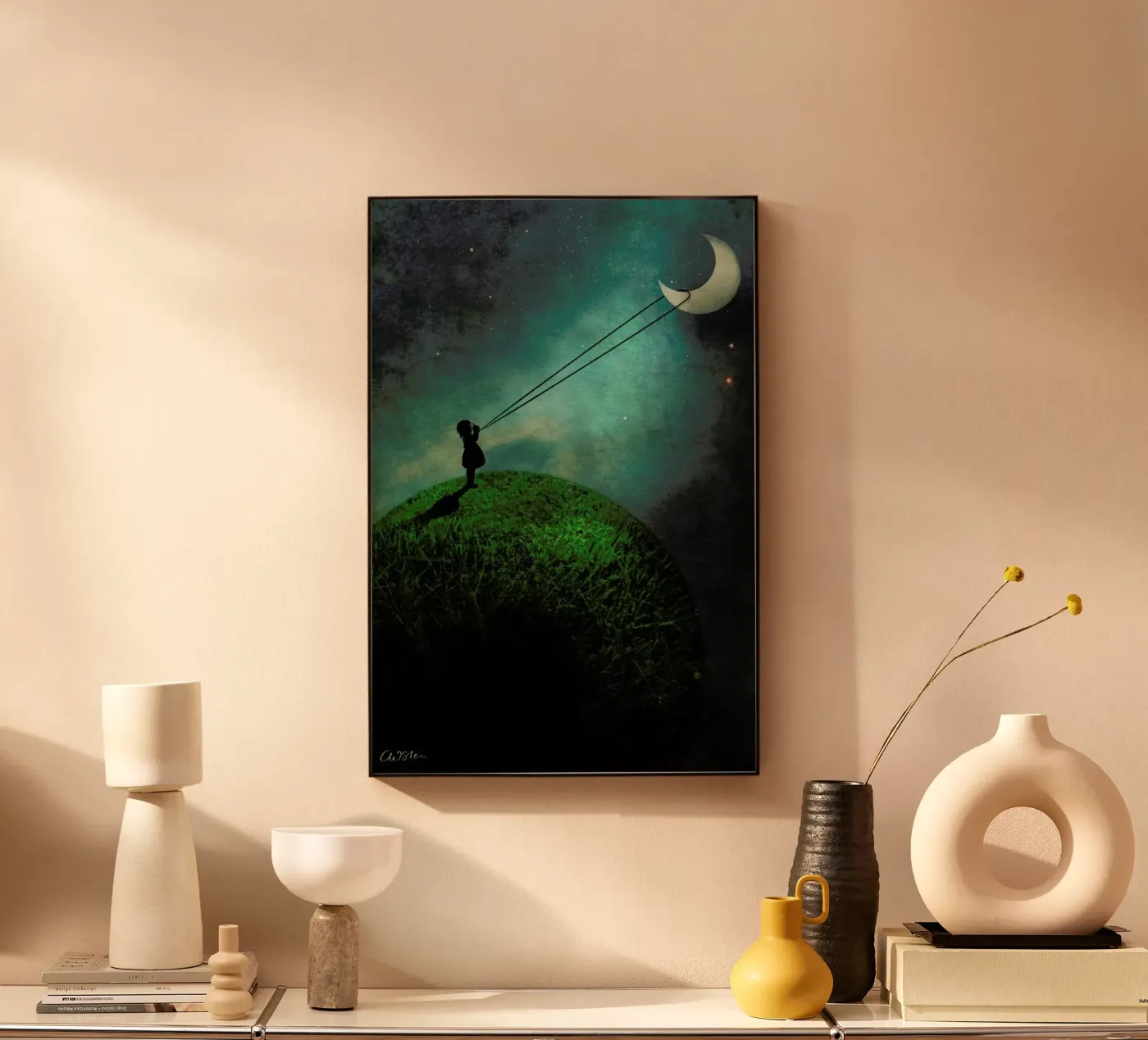 Chasing The Moon Acryl-Glas von Catrin Welz-Stein