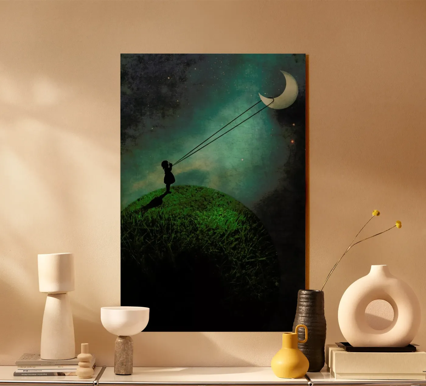 Chasing The Moon Acryl-Glas von Catrin Welz-Stein