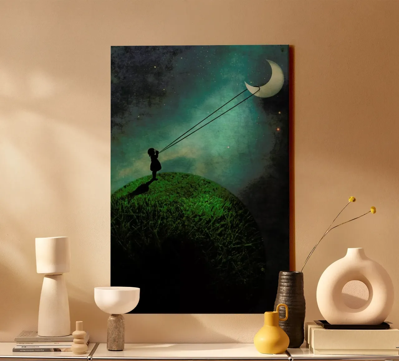 Chasing The Moon tela con Cornice a cassetta da Catrin Welz-Stein