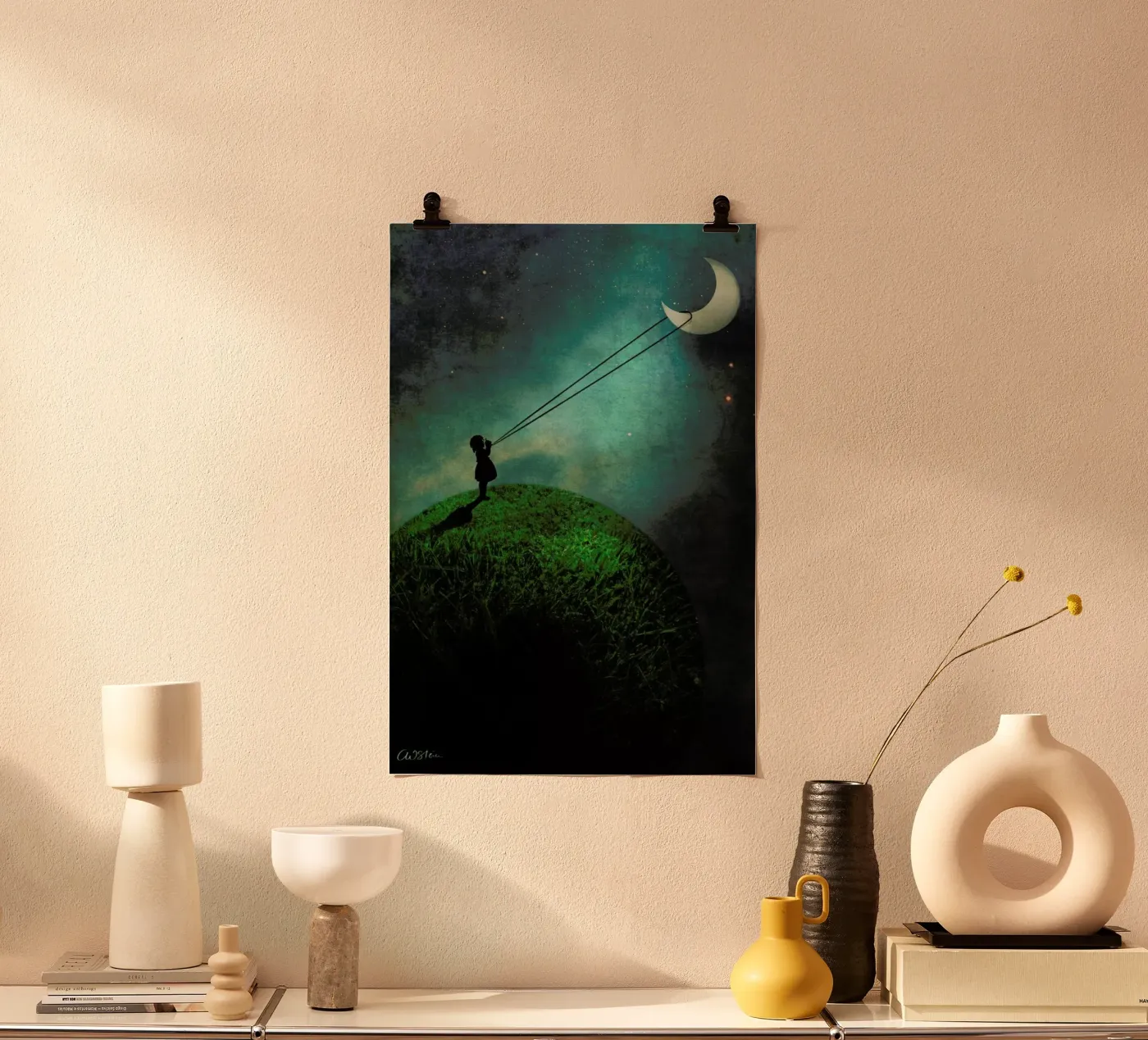 Chasing The Moon poster by Catrin Welz-Stein