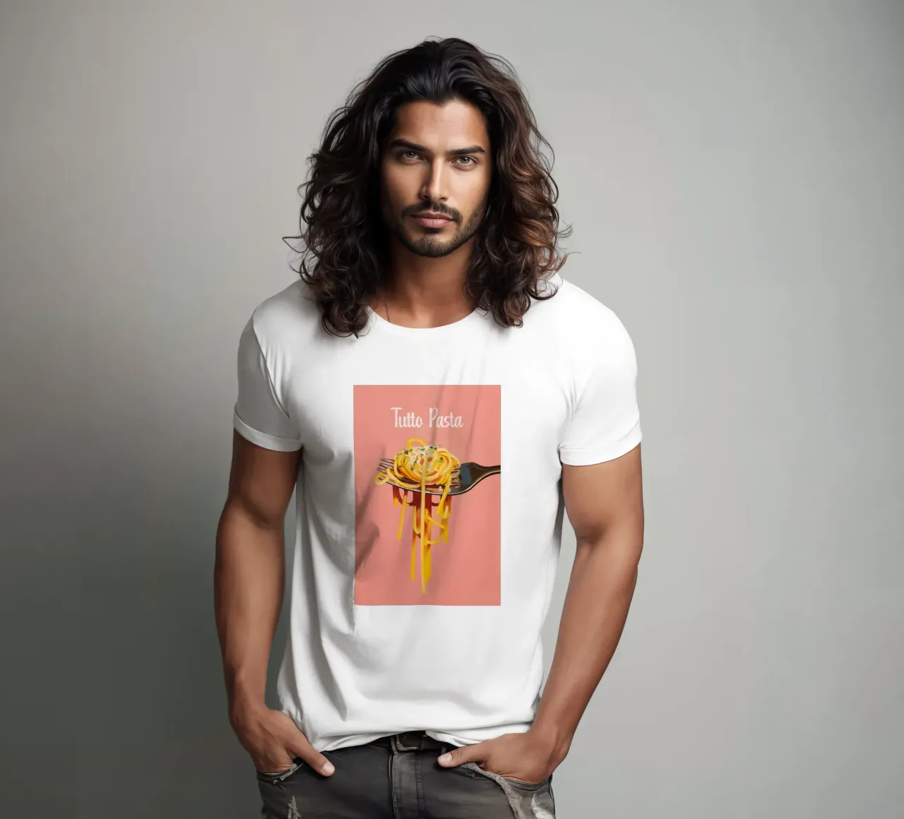 ,,Tutto Pasta" Spagetti Liebe t-shirt da Carinaprint