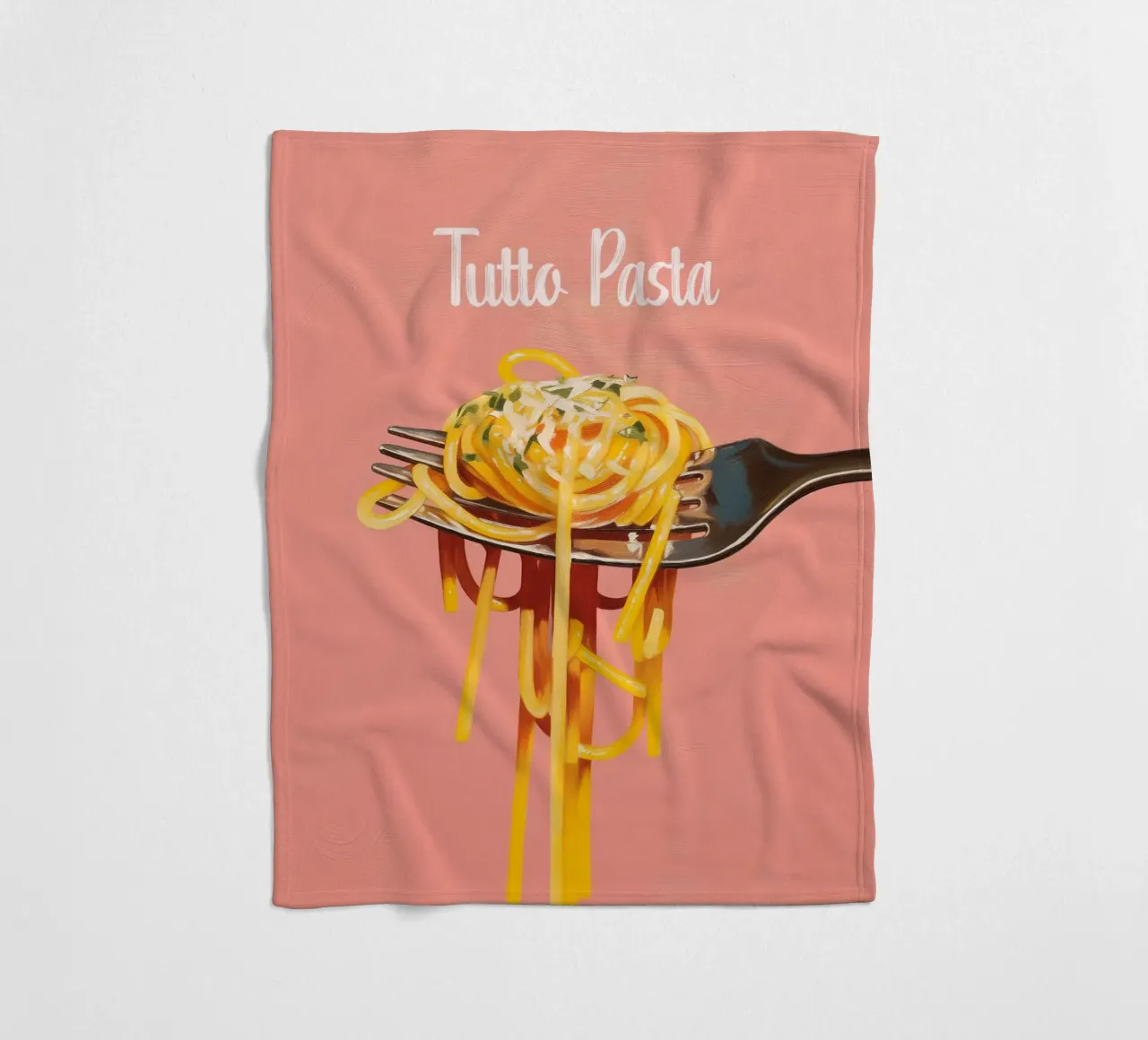 ,,Tutto Pasta" Spagetti Liebe coperta in pile da Carinaprint