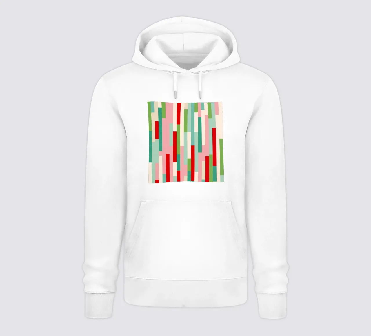 Motif de Noël rétro à rayures - rouge vert sarcelle ivoire sweat à capuche de Dominique Vari Abstract