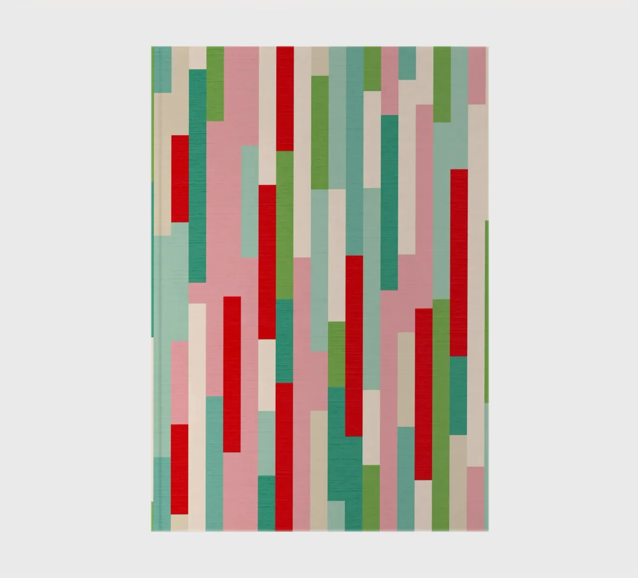 Motif de Noël rétro à rayures - rouge vert sarcelle ivoire carnet de notes de Dominique Vari Abstract