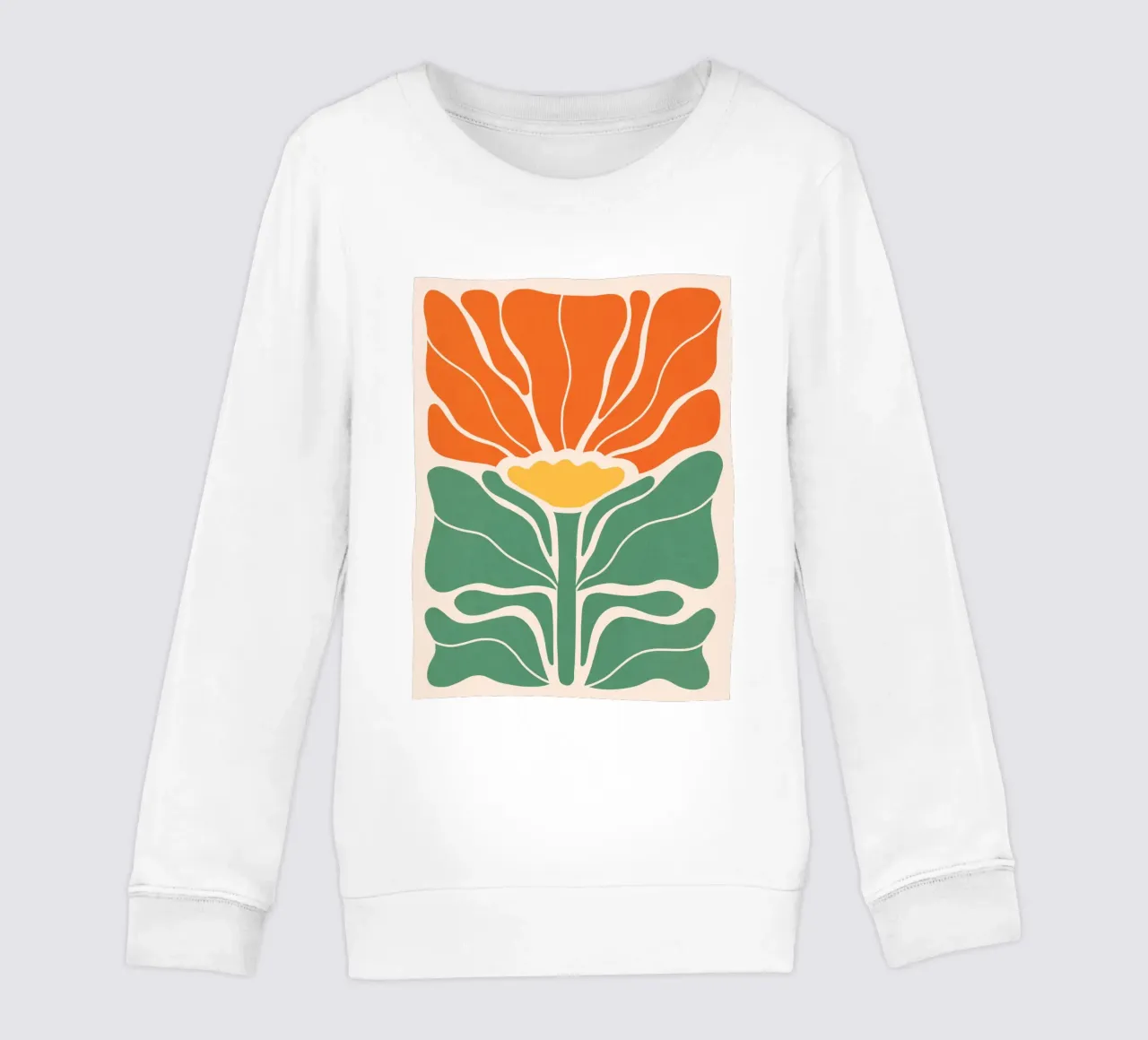 Moderno Boho Art Nouveau Solo floreale 1/3 - Arancione e verde felpa bambino da Dominique Vari