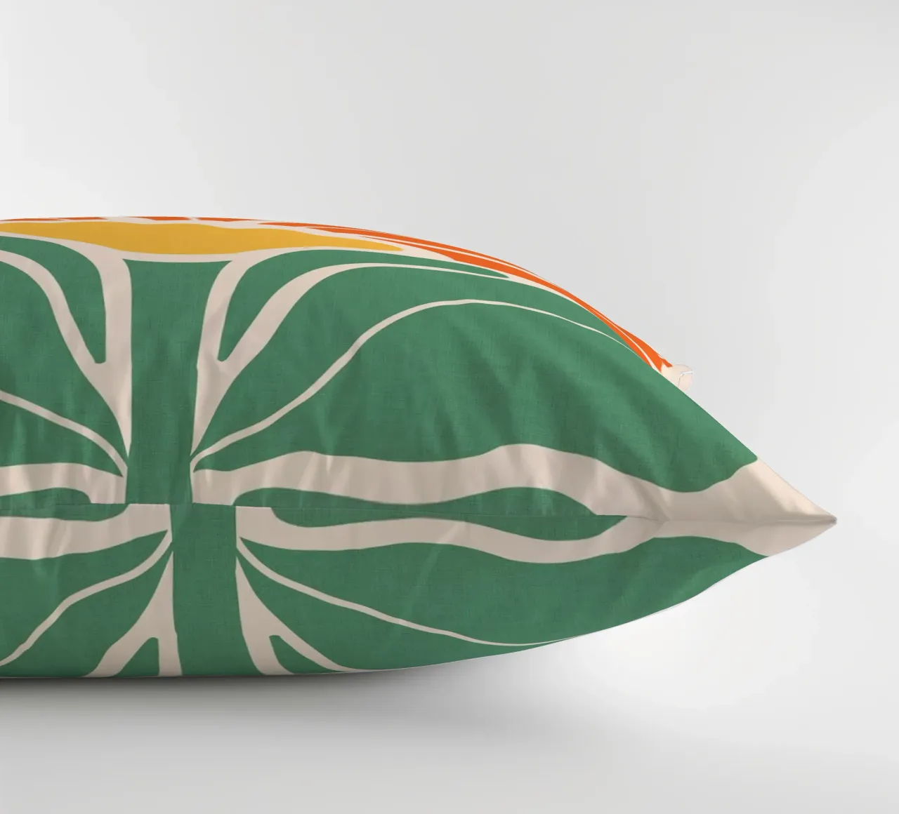 Moderno Boho Art Nouveau Solo floreale 1/3 - Arancione e verde cuscino da Dominique Vari