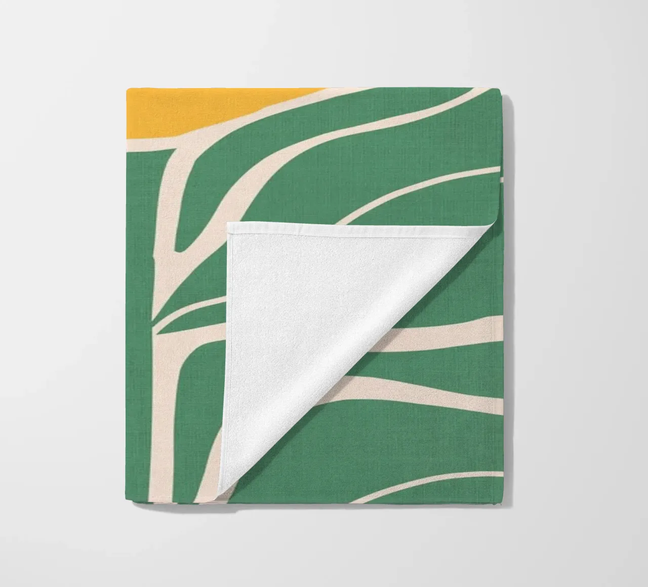Modern Boho Art Nouveau Solo Floral 1/3 - Orange & Green beach towel by Dominique Vari