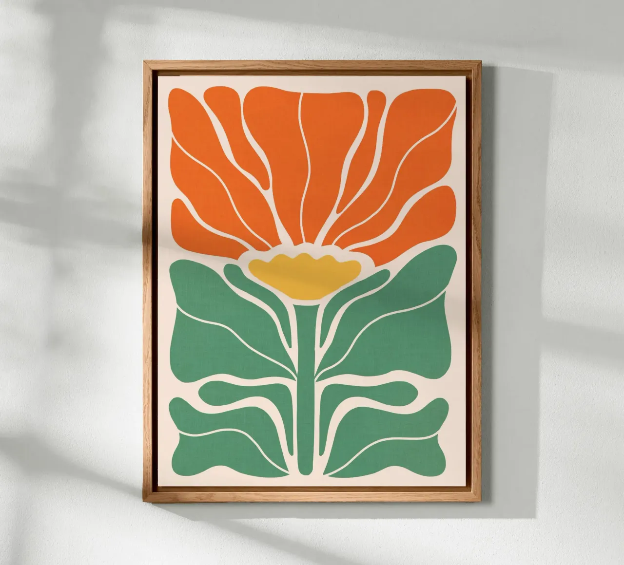 Modern Boho Art Nouveau Solo Floral 1/3 - Orange & Green alu-dibond by Dominique Vari
