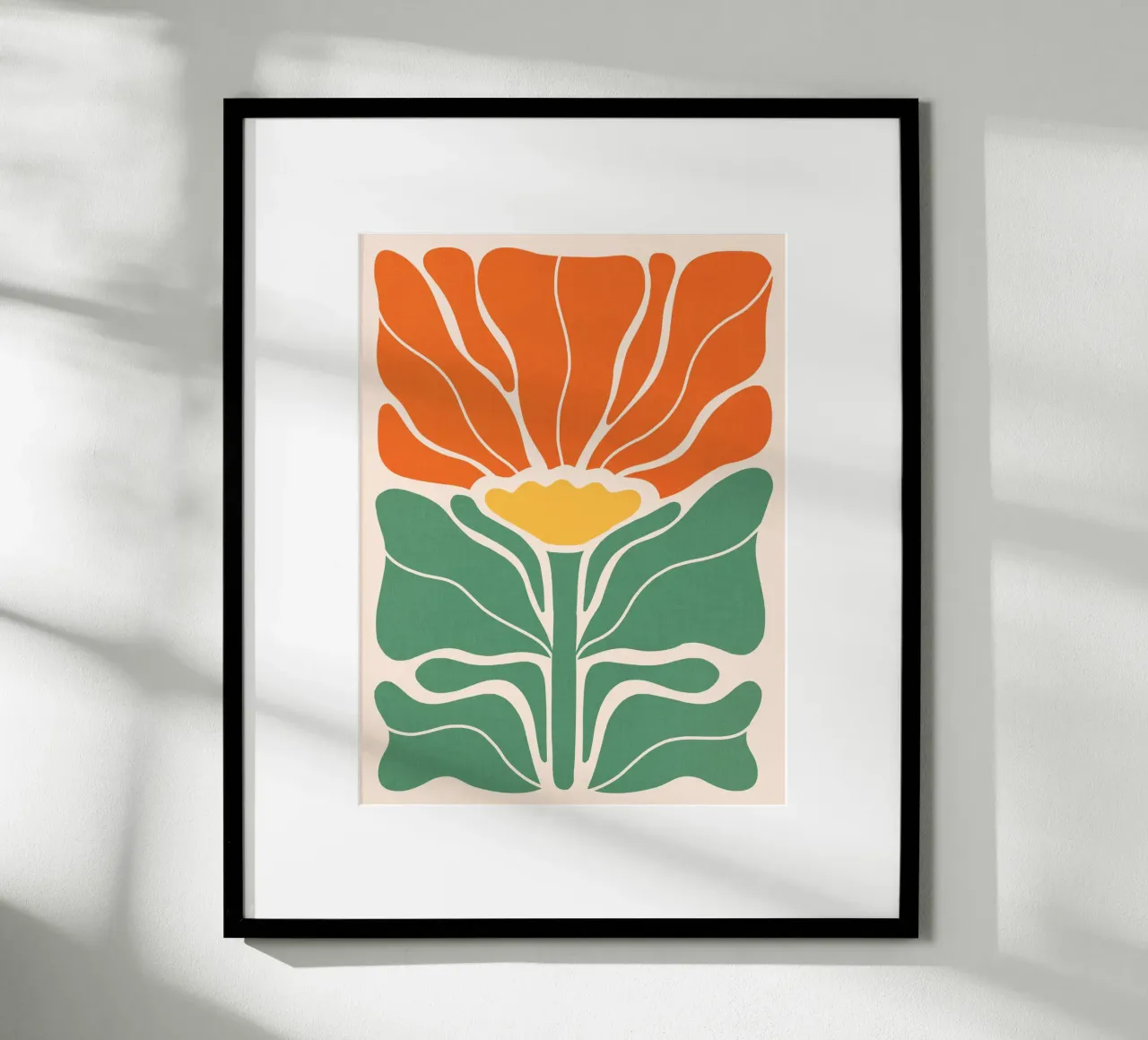 Boho Art Nouveau Solo Floral 1/3 - Orange & Vert hahnemühle de Dominique Vari
