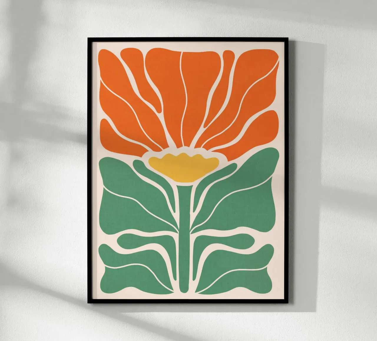 Boho Art Nouveau Solo Floral 1/3 - Orange & Vert hahnemühle de Dominique Vari