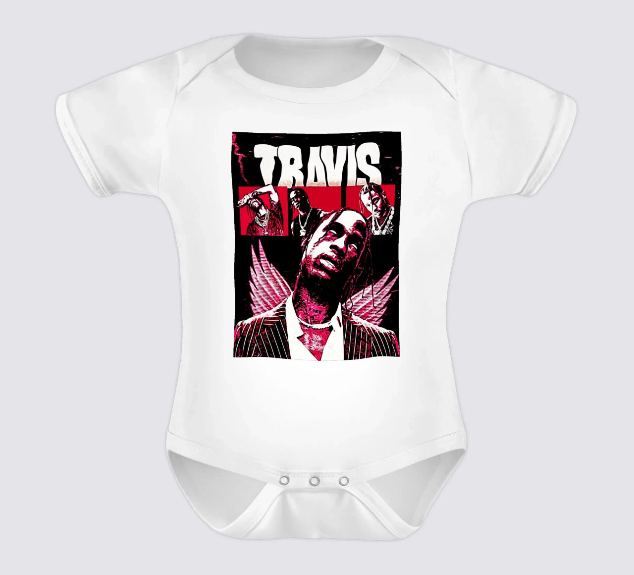 Travis scott 1 Stampa d'arte body neonato maniche corte da music soul