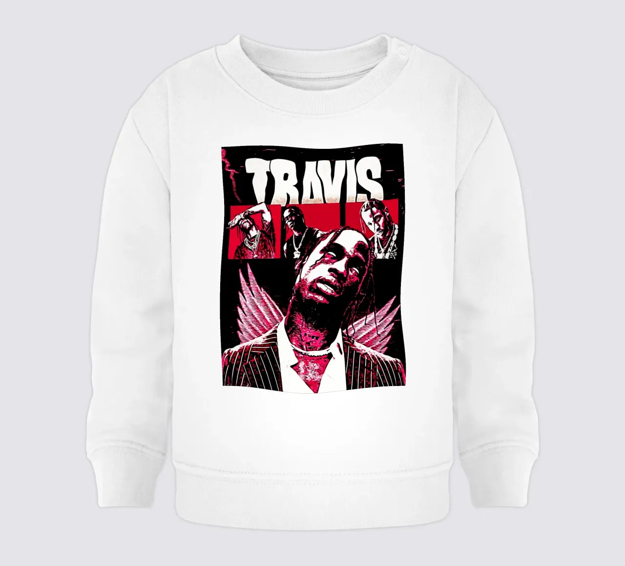 Travis scott 1 Stampa d'arte felpa neonato da music soul