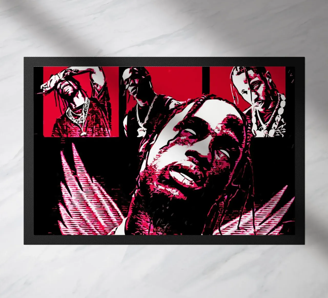 Travis scott 1 Art Print doormat by music soul