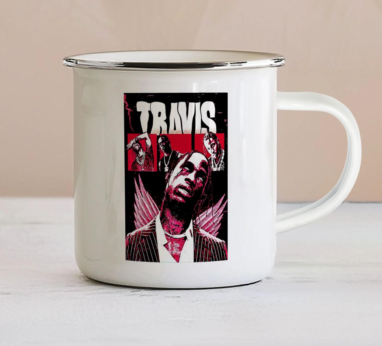 Travis scott 1 Kunstdruk emaille mok van music soul