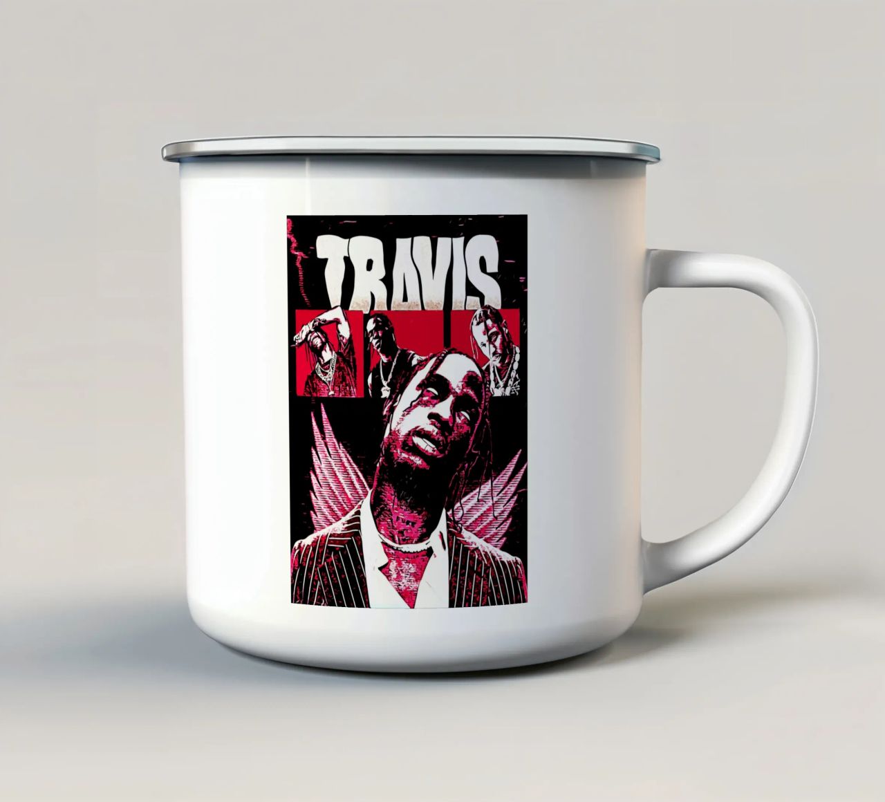 Travis scott 1 Kunstdruk emaille mok van music soul