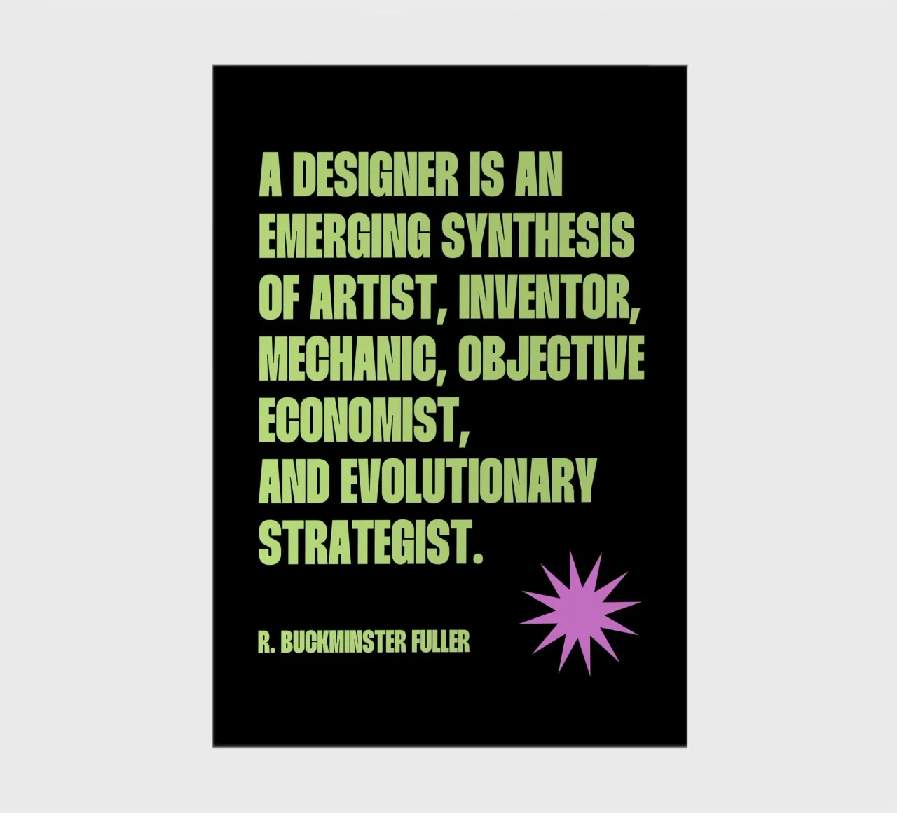 A designer is an emerging synthesis quote notebook by Paigaam Studio