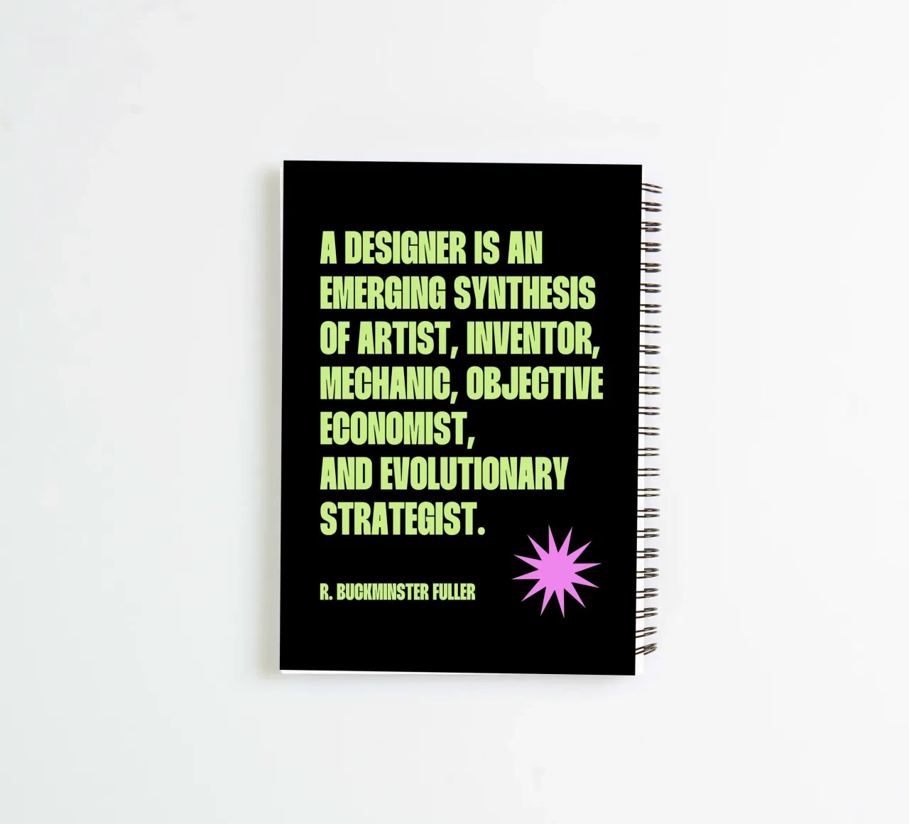 Ein Designer ist eine entstehende Synthese Zitat Ringbuch von Paigaam Studio
