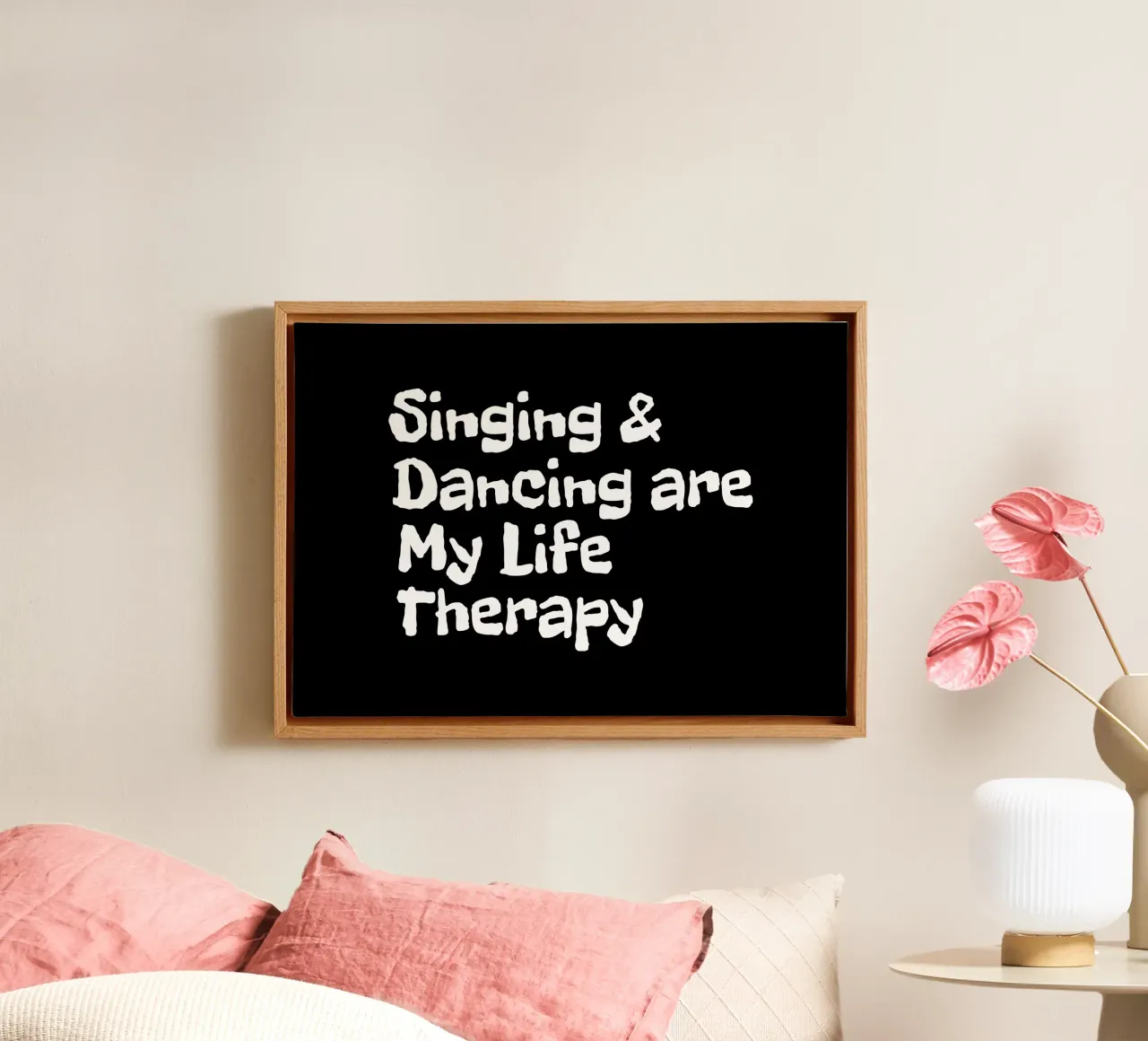 Singing and dancing are my life therapy tela con Cornice a cassetta da happieeagle