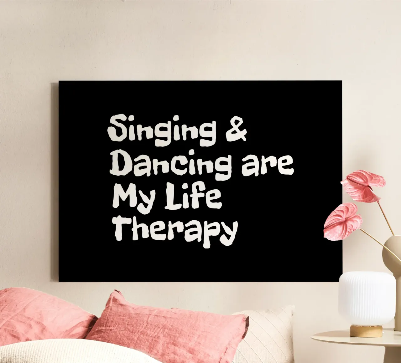 Singing and dancing are my life therapy tela con Cornice a cassetta da happieeagle