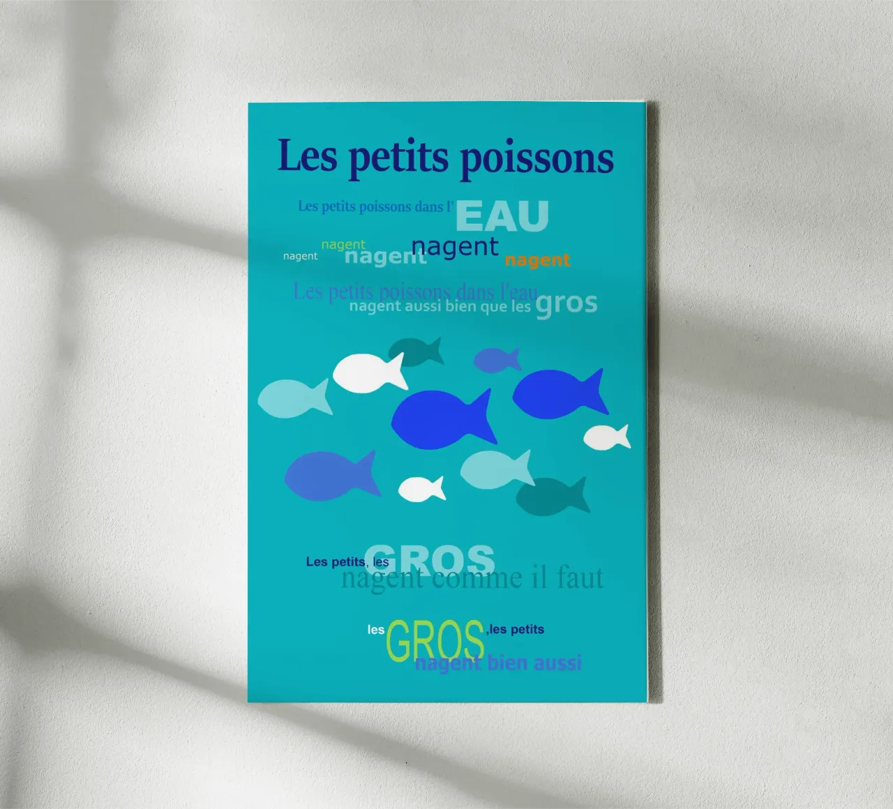 les petits poissons tela con Cornice a cassetta da alexiableu