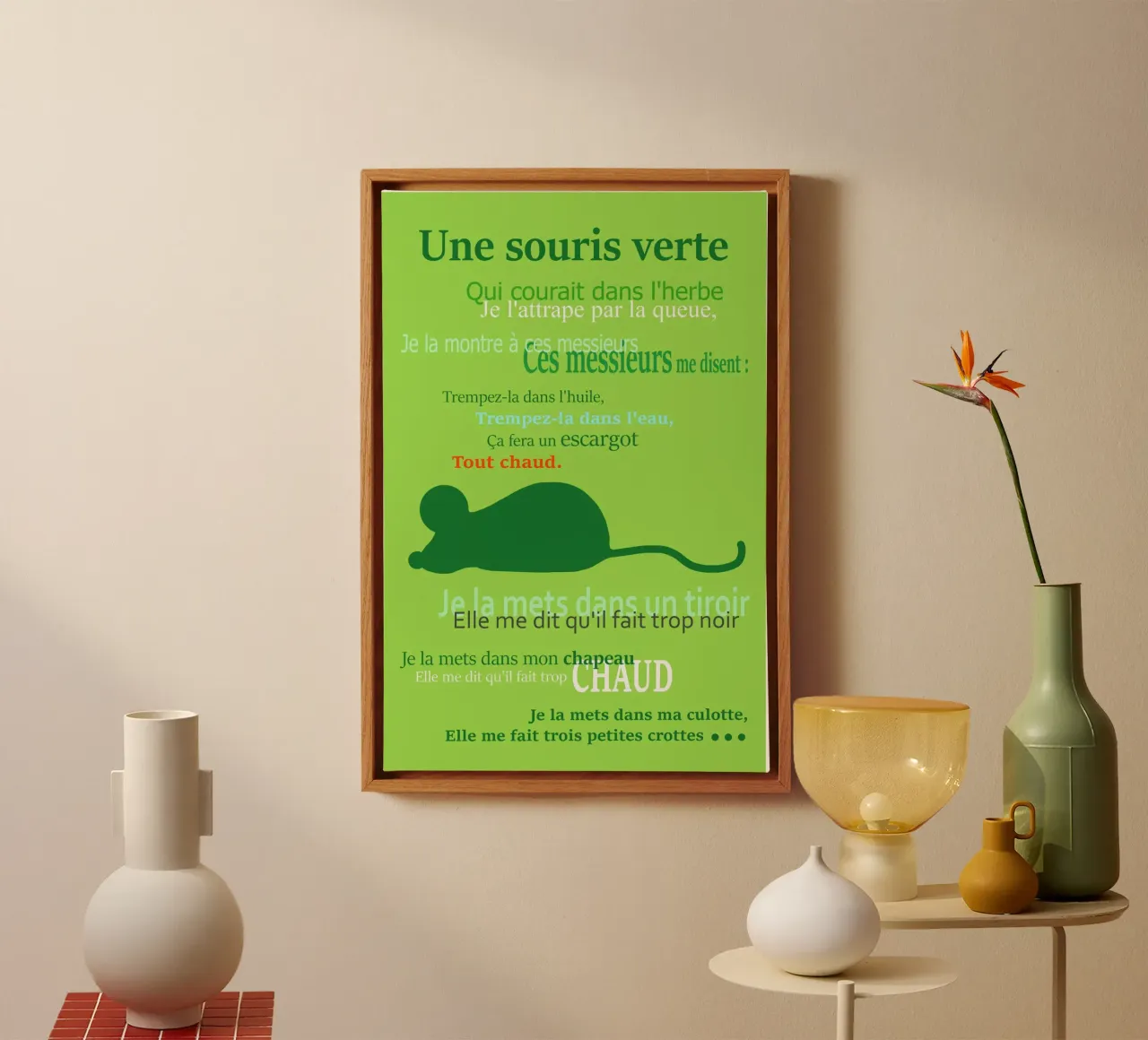 une souris verte tela con Cornice a cassetta da alexiableu
